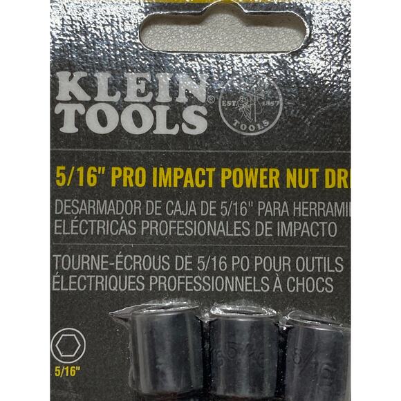 Klein Tools 32793 Pro Impact 5/16 Power Nut Driver Set 3pc New 2 5 8 inch Length - Picture 3 of 6